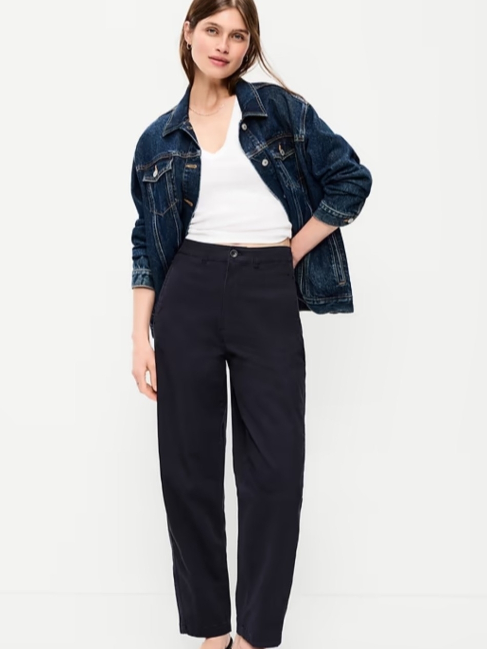 Old Navy Boyfriend Fit Navy Chino Pants